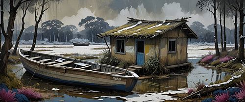 Cabin with boat