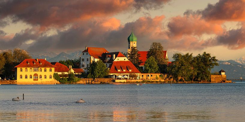 Wasserburg at Lake Constance at sunset by Markus Lange