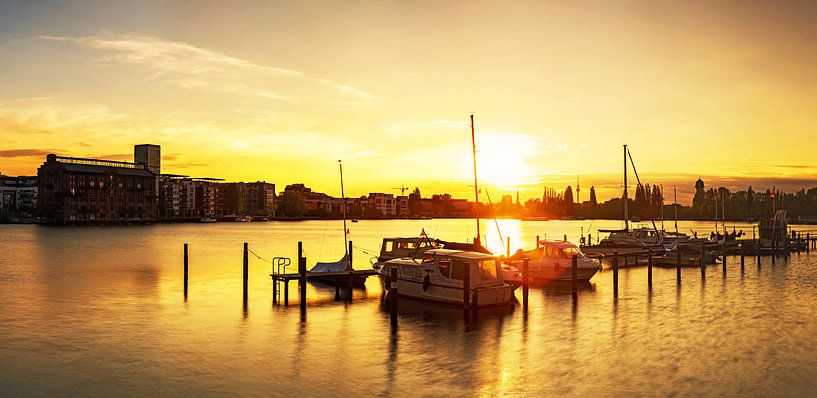 Berlin Rummelsburg Bay at sunset by Frank Herrmann