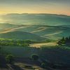 Die Landschaft des Val d'Orcia in der Morgendämmerung. Toskana von Stefano Orazzini