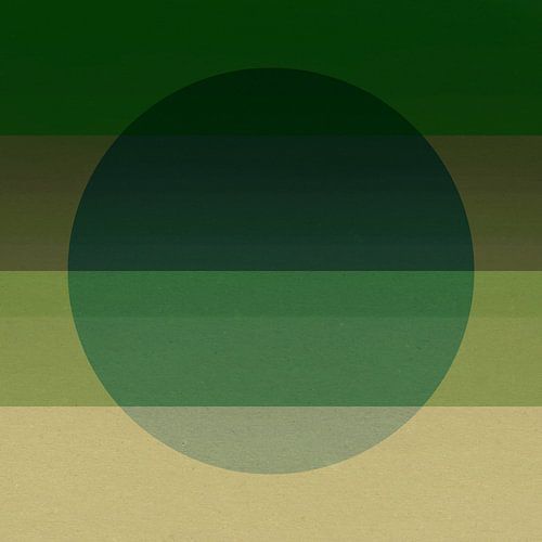 Neon kunst. Kleurrijk minimalistisch geometrisch abstract in groen, beige, bruin.