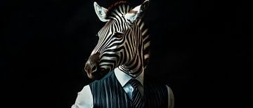 Zebra in een pak - elegantie ontmoet natuur van Poster Art Shop
