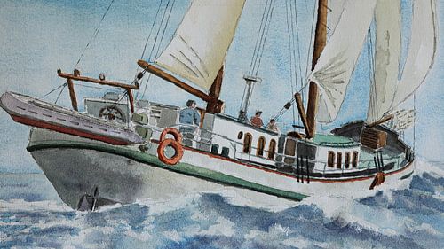 Zeilen met de bruine vloot