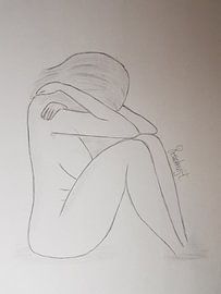 Schets somber naakt by Roos Schuijt