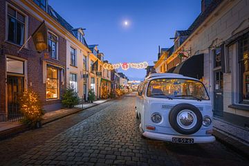 Elburg in the evening | Volkswagen van | Fortress town | Print / Print by Marijn Alons