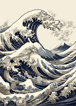 Vintage Die Welle von Kanagawa von Vicky Hanggara