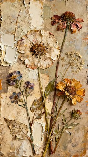 Bloemstilleven met antieke patina