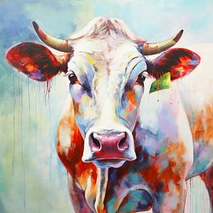 Kuh bunt Portrait Malerei Ausdruck modern ländlich