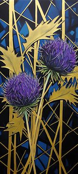 Luxury Thistle Splendour | Modern Thistles by Abstract Painting