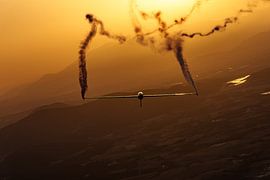 Glider air to air photographed over Greece. by Jaap van den Berg