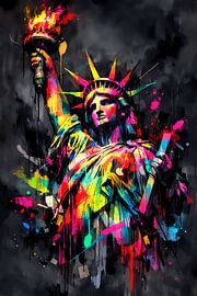 Neon Liberty Rise – La liberté en couleurs sur ButterflyPix
