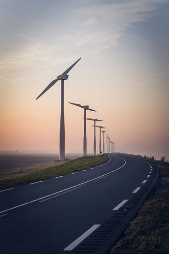 Windmills at sunrise