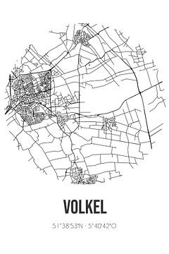 Volkel (Noord-Brabant) | Landkaart | Zwart-wit van MijnStadsPoster