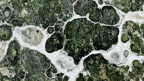 Emerald Labyrinth - Vroege dauw en groene smaragd – abstract