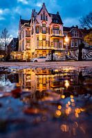 Jugendstil hotel in the evening