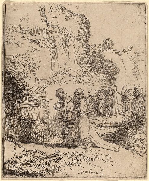 Rembrandt van Rijn Christus Gedragen naar het graf van Rembrandt van Rijn