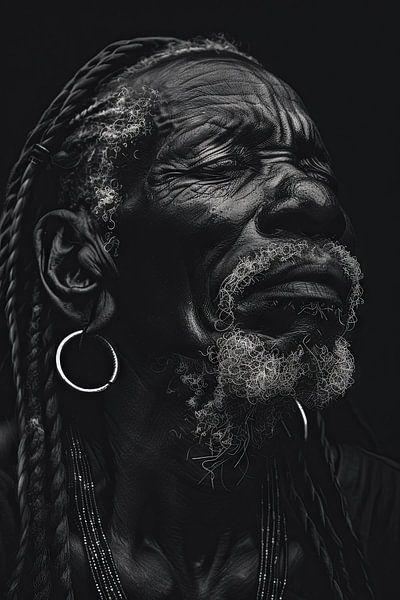 Sagesse marquée par le temps - Portrait par Poster Art Shop