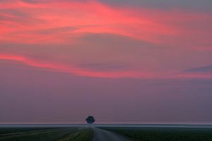 Sonnenaufgang im Norden von Groningen, Niederlande
