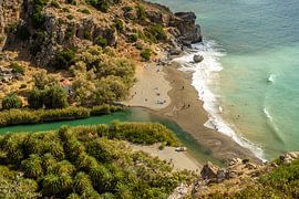 Palmstrand van Preveli, Kreta van Peter Schickert