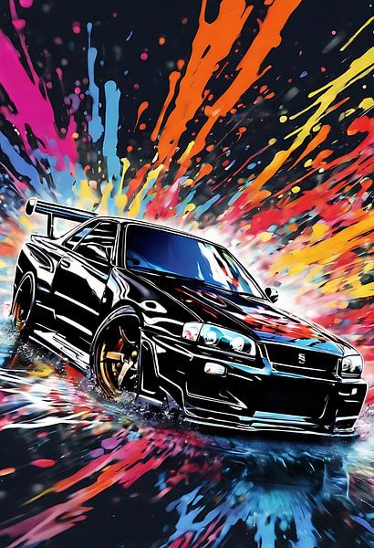 Nissan skyline r34 GTR splash art van kevin gorter