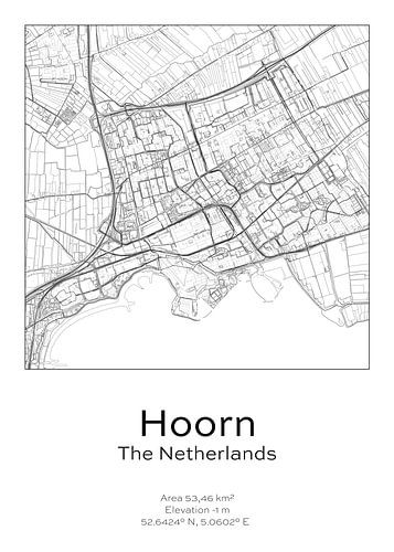 Stads kaart - Nederland - Hoorn