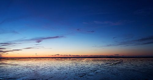 Het wad bij Paesens Moddergat na zonsondergang