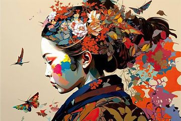 Geisha im Farbrausch: Ein Porträt der japanischen Schönheit van Peter Balan