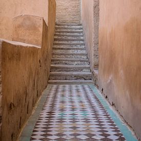 Gang in het El Badi Palace | Marrakesh Marokko | Afrika | Pastel van Wandeldingen