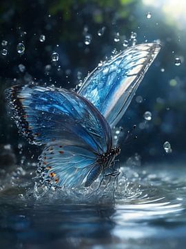 Vlinder op het water van Patrick Dumee