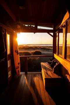 Golden hour bij het strandhuis V2 van drdigitaldesign