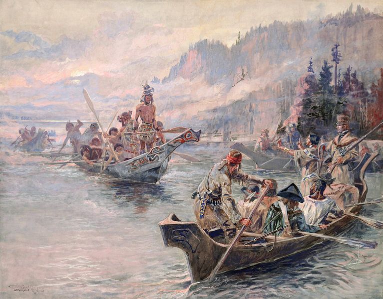 Charles Marion Russell,Lewis and Clark on the Lower Columbia by finemasterpiece