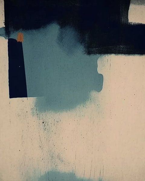 Modernes Abstraktes in Blau und Orange von Studio Allee