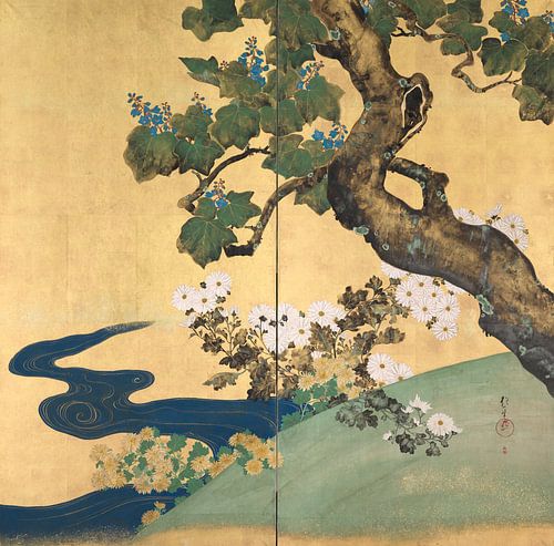 Paulownia's en chrysanten, Sakai Hoitsu