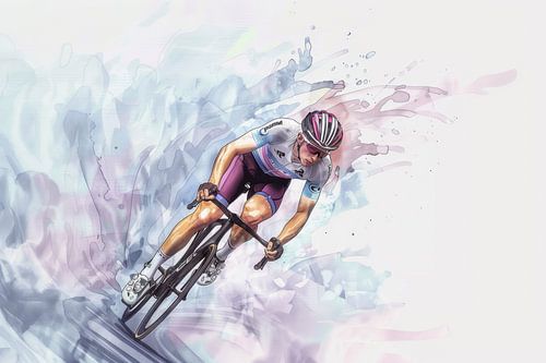 Painting, watercolour, sport, cycling -5