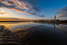 Le reflet du coucher de soleil à Cadzand