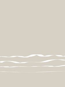 Minimalistisch kunstwerk met witte penseelstreken