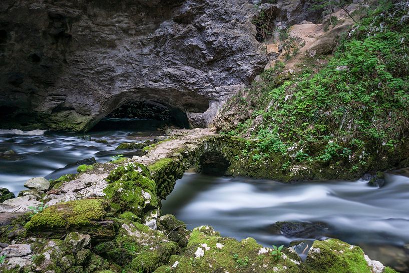 Verborgen rivier in  Rakov Škocjan Slovenië van Leontine van der Stouw