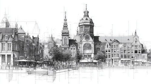 Leiden Panorama - Classic city skyline