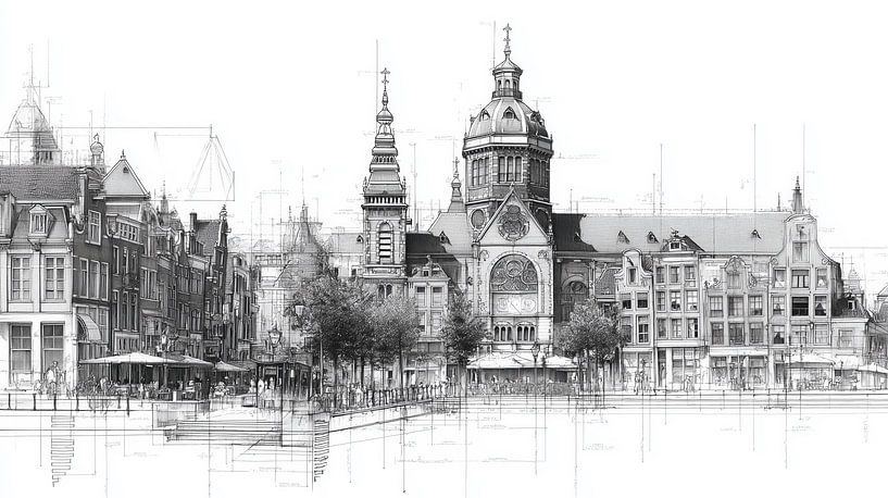 Leiden Panorama - Klassische Stadtsilhouette von MArt