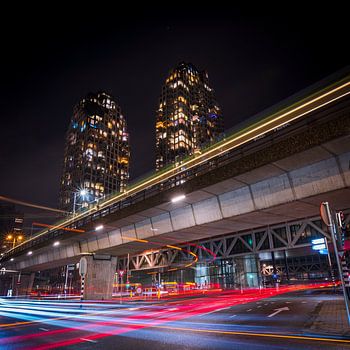 The Hague high-rise by night