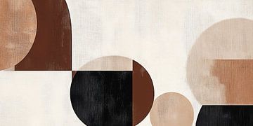 Moderne Abstractie in Tinten Bruin van Studio BB