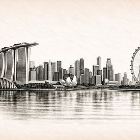 Skyline Singapur von Digital Picture Art