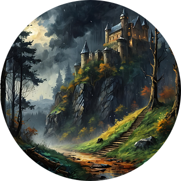 Woodhouse Castle, kasteel op een berg in het bos