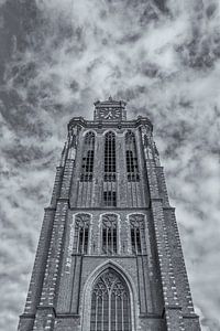 Grote Kerk in Dordrecht - schwarz und weiß