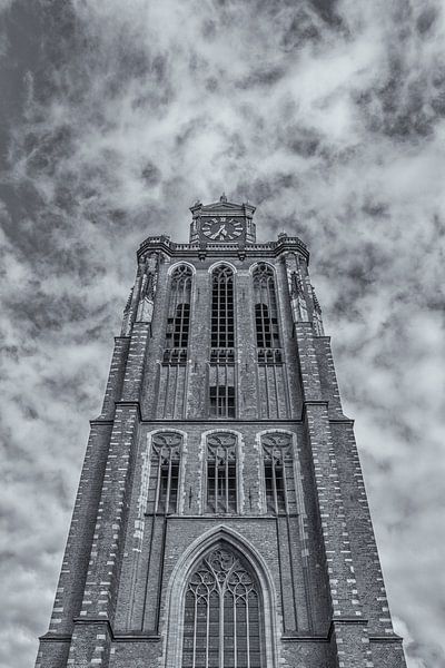 Grote Kerk in Dordrecht - zwart-wit van Tux Photography