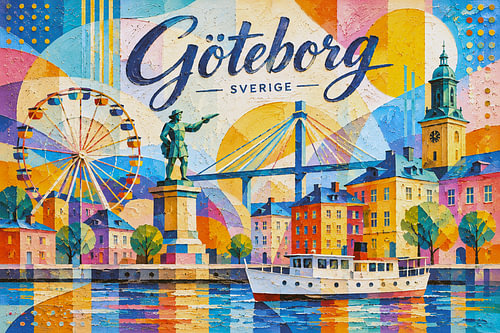 Een schilderij van Göteborg, Zweden – Een prachtige stad in Europa.