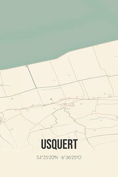 Vintage landkaart van Usquert (Groningen) van Rezona
