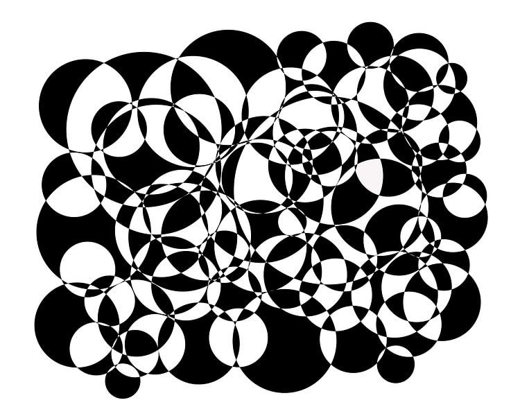 œuvre d'art numérique en noir et blanc avec tours par Naomi van Mierlo