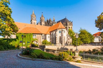 Fürstenwall und der Dom in Magdeburg von Werner Dieterich