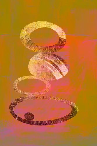 Modern Abstracte vormen in neon kleuren.